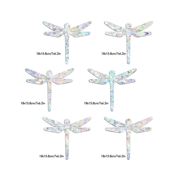 6st Rainbow Suncatcher Window Clings Anti Collision Window Stickers Dekaler för fåglar