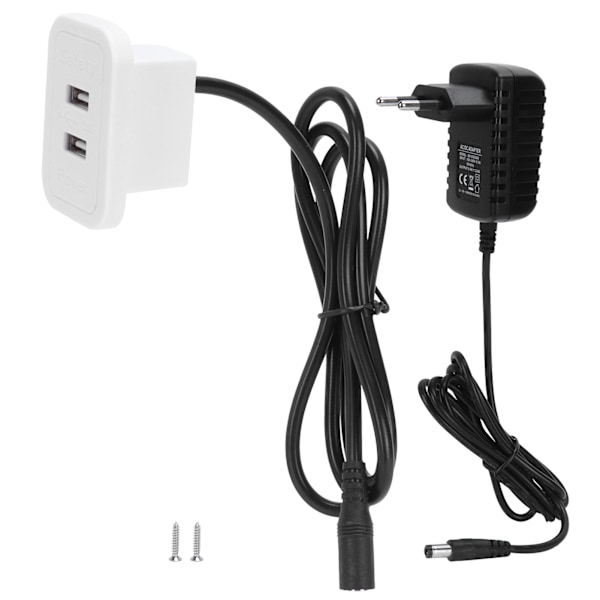 Liggstolsladdare med dubbla USB-portar 5V 2A för bordssoffa Sängmöbler Vit EU 100‑240V