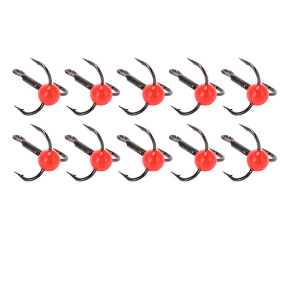 10 st/set Fiskediskantkrok Hög kolstål Korrosionsbeständighet Fiskedrag färg Borrkrok Röd