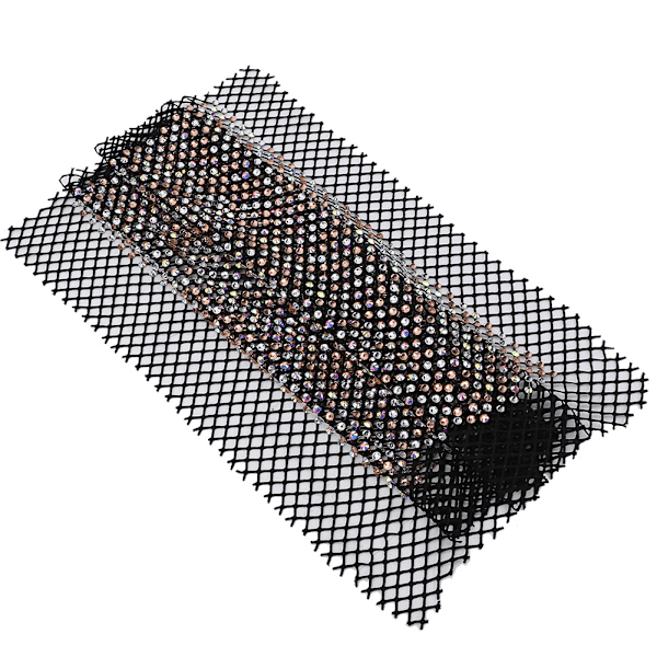 SS16 Rhinestone Mesh Elastisk Stoff Sy Krystall Dekorativt Tilbehør DIY Rhinestone Mesh 3 Fargede Thinestone