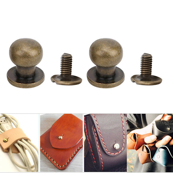 20ST 9 x 8 mm gør-det-selv kobbernitter med rundt hoved Nippel Nagelpose Sko Tilbehør til læder Bronze 9 x 8 mm
