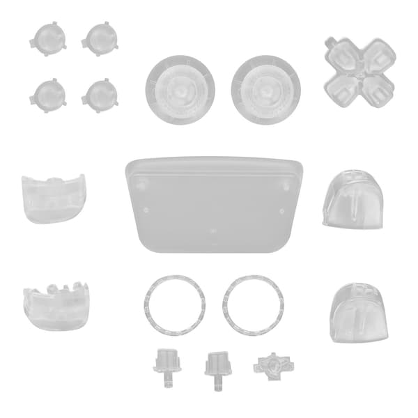 Udskiftningsknapper L2 R2 Fuld Knapsæt Udskiftningsknap Reparationskit til PS5 Controller Transparent Hvid