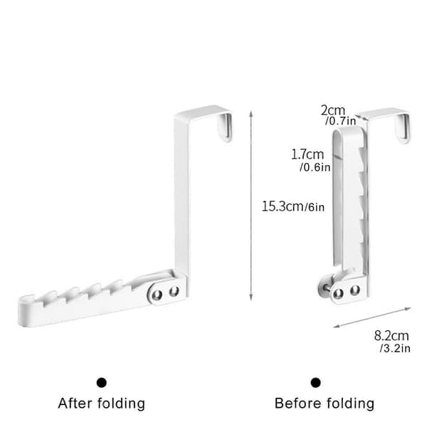 1/2 pcs Door Hanger Drying Rack Storage Hook Strong Load-bearing Foldable Design Easy to Install Laundry Hanging Coat Hanger Hook with 6 Notches 1pc