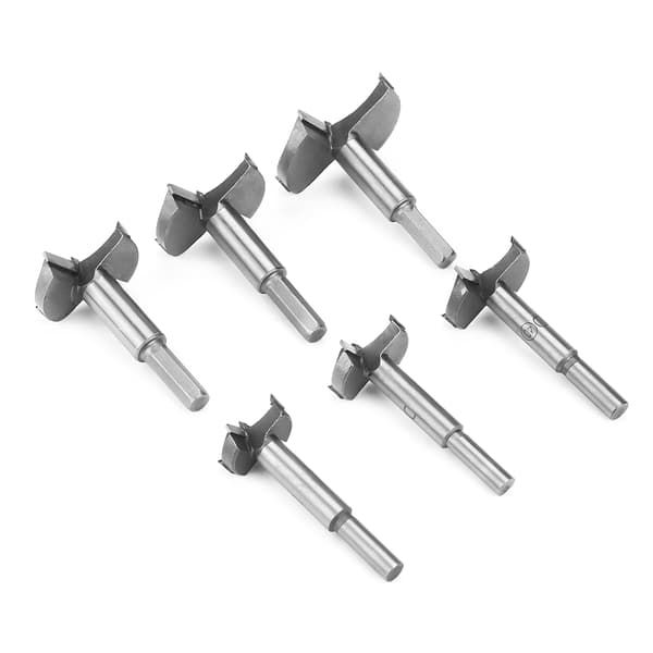 6 stk 30-60 mm høyfast stål flatborsett for trearbeidere