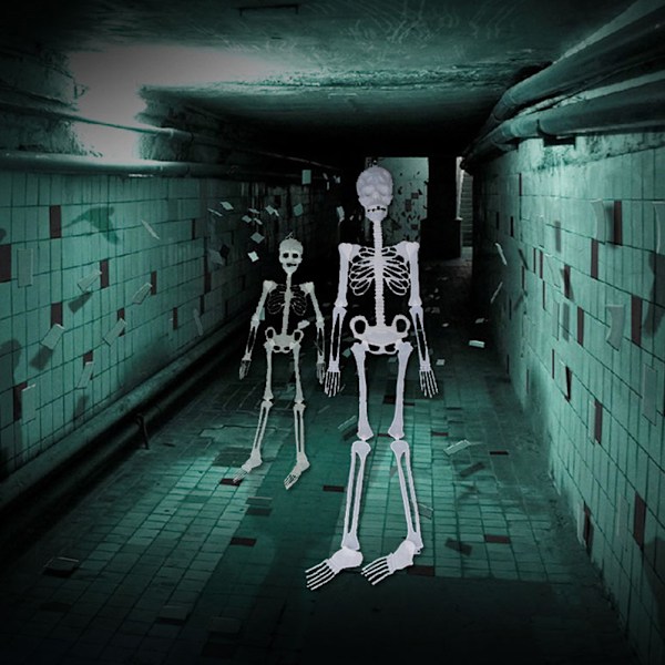 90 cm Halloween loistava luuranko riippuva joustavilla nivelillä Luuranko ulkona hullun pelottava riippuva rekvisiitta