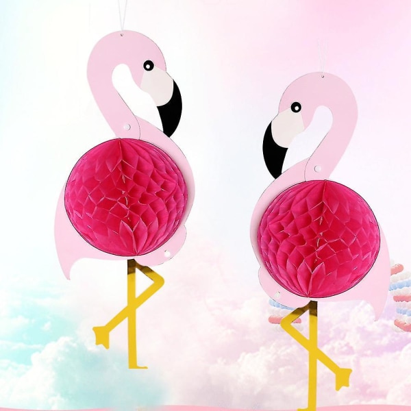 Juldekorationer Papper Honeycomb Flamingo hängsmycke Födelsedagsfest Dekorativa prydnader Rosa Flamingo Blue flamingo