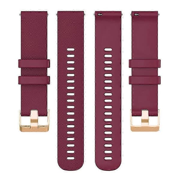 18 mm urrem til Garmin Forerunner 265S / 255S / Venu 2S tekstureret silikone erstatningsrem Wine red Wine Red