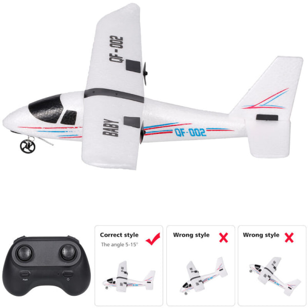 RC Airplane 2.4GHz 2CH Small Aircraft DIY lentävät lelut lapsille pojille, malli: valkoinen