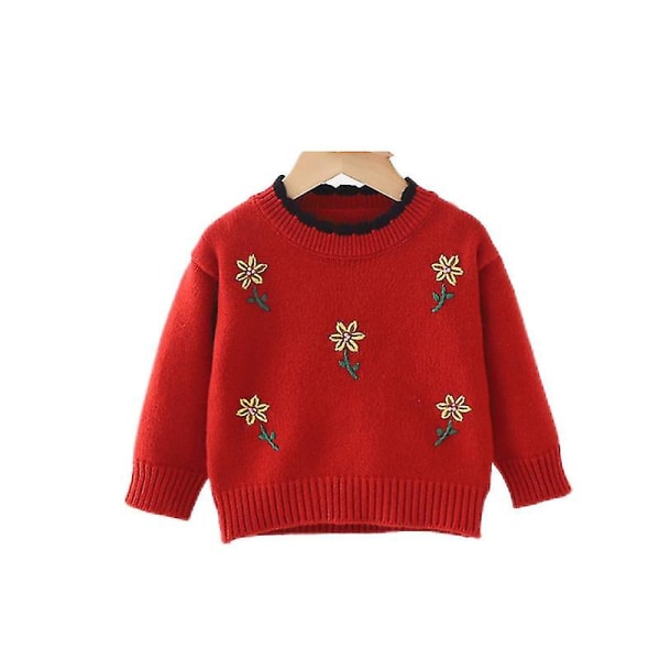 Långärmad tröja för barn Långärmad stickad tröja RED 110CM