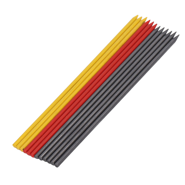12 kpl HB Carpenter Pencil -täyttöpakkaus 2,8 mm Musta Punainen Keltainen Mekaniset Syvät reiät Carpenter Pencil -täyttöpakkaus