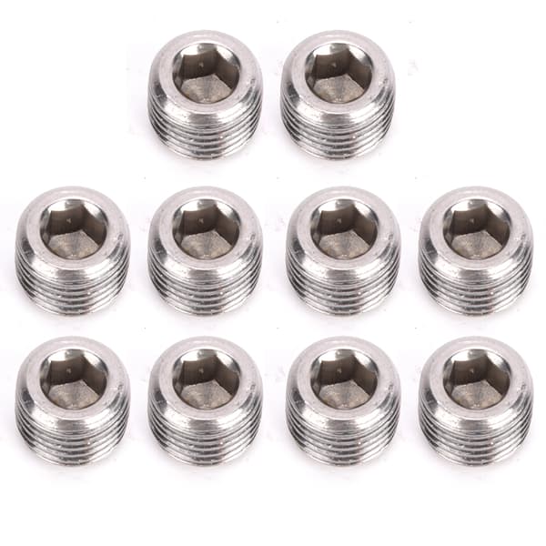 【NX】10 stk. 304 rustfrit stål rørfitting prop hoved udvendigt gevind BSPP sekskantet prop hoved 1/2 tomme