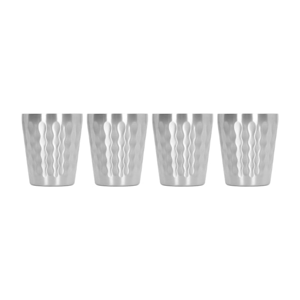 4st 300ml drickskoppar 304 rostfritt stål dubbellager staplingsbar vattenkopp utomhus camping muggset