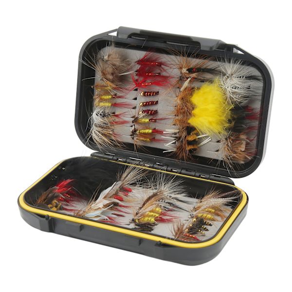 72 stk Fluestangfluer Kit Rustfritt stål Holdbart materiale Levende lyse farger Fluestanglokk for fiske