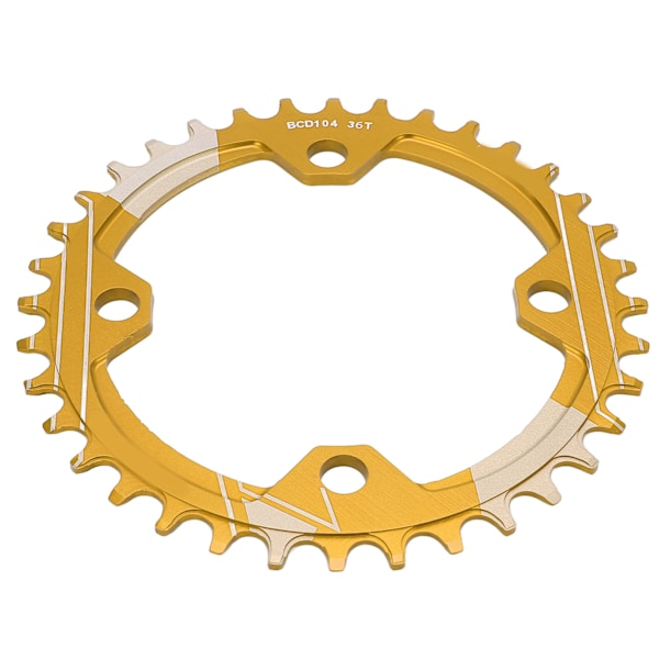 Lebycle 36T Mountainbike-kjedehjul Slitesterkt 104BCD Positiv og Negativ Tann Disc Chainring Gull