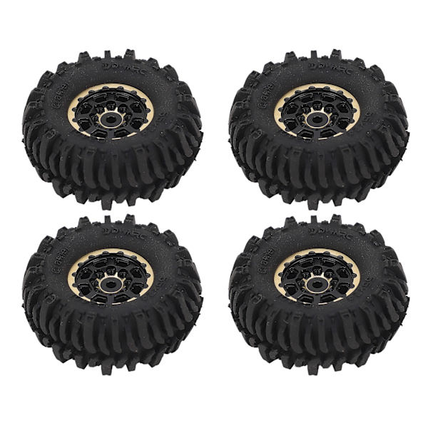 4 kpl RC-kumirenkaat messinkivanteilla, mustat, kestävät RC-raakelin autopyörät AXIAL SCX24 1/24 neliömäisille reikiä varten