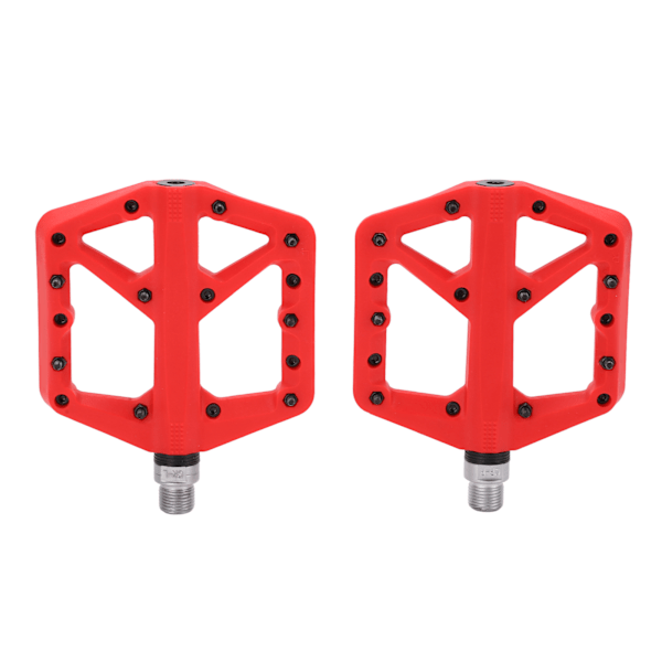 1 par Cykelpedal Anti-Slip Nylon Fiber Cykelplattform Flat Pedaler för Road Mountain BikeRöd