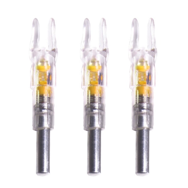 3 st Ljusa Pilspetsar PC LED Ljusa Bågskyttejakt Skytteövning Pilspetsar för Pilaxel med 6,2 mm 6,25 mm Inre Diameter Gul