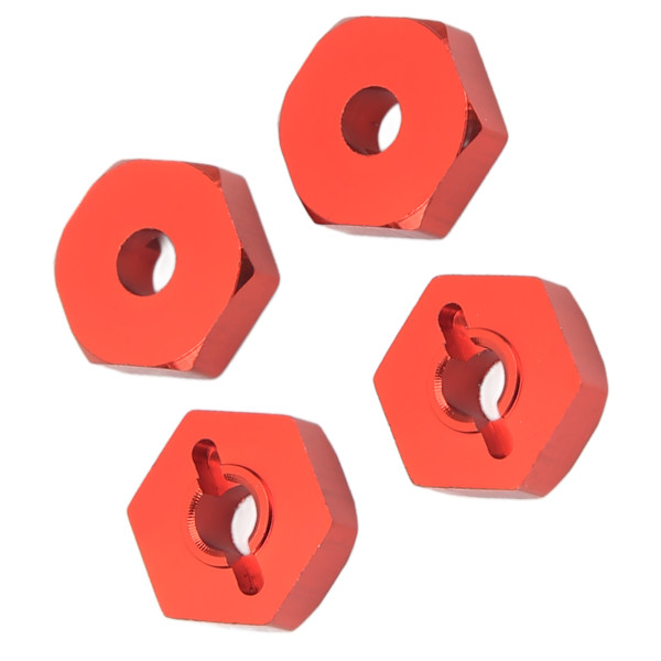 4 ST RC Hex Nav Adapter Aluminiumlegering RC Hex Koblingsdeler for Traxxas E Revo 1/16 RC Bil Rød
