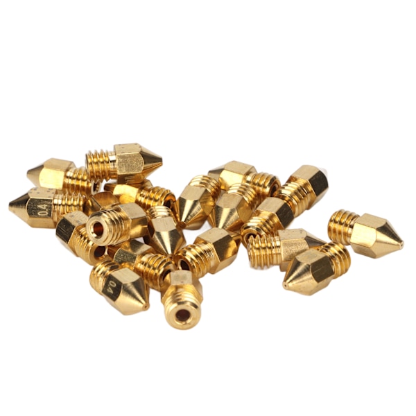 20 stk MK8 dysesæt 1,75 mm M6 gevind polerede ekstruderdysser med opbevaringsboks til udskiftning af 3D-printer 0,4 mm