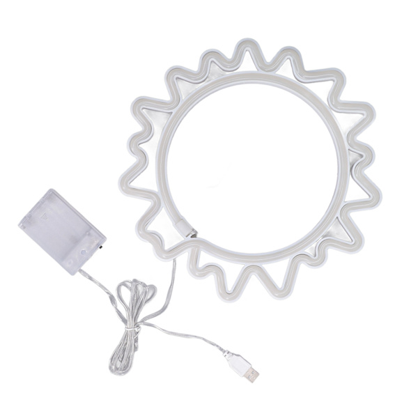 Sol Neonlys Skilt USB Genopladeligt Batteridrevet LED Neon Solsikke Vægskiltlys til Hjemmet Jul