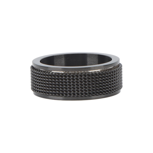 8MM Mænds Spinner Ring Lydløs Titanium Stål Cool Angst Ring til Angst Stressaflastende Sort Nr. 10 62,4 mm / 2,5 tommer