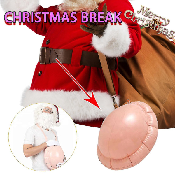Santa Big Belly Uppblåsbar Mage Jul Jultomtens kostym Fake Pregnancy
