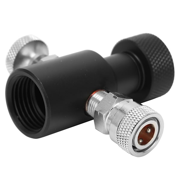 G1/2-14 CO2 Refill Adapter Connector Black Soda ASA utlösningsventil med 8 mm hona snabbplugg
