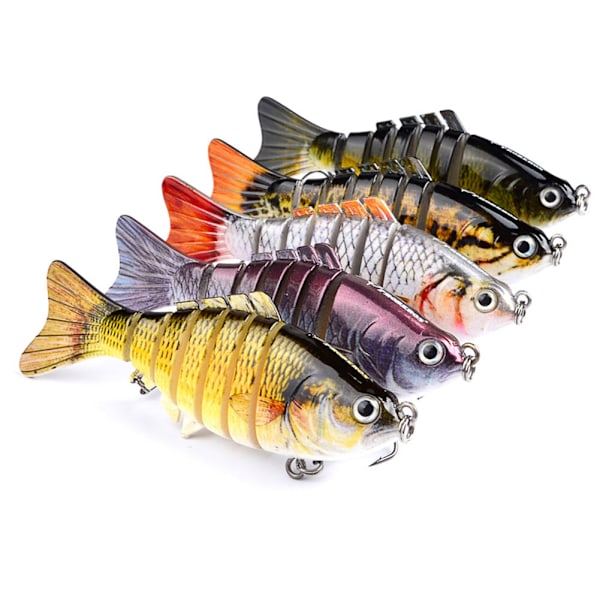 10 cm Fiskedrag Multifogat hårt bete 15g Naturligt fogbete 7 segment Swimbait Fiskedrag