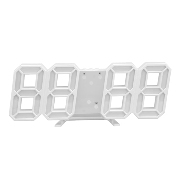 Digital Väggklocka Modern Design Temperatur Display Larm Funktion Ljudkontroll Auto Sleep LED Väggklocka Vit Skal Blå Ord