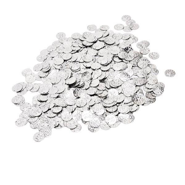 2000st Magdansmynt Utsökta paljetter Hängen Klädtillbehör för DIY-kostym midjekedjor Silver (fågelmynt)