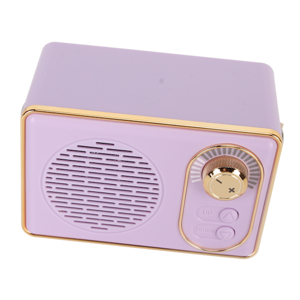 Retro Bluetooth 5.0 Kaiutin Vintage Mini Bluetooth Kaiutin Muistikortti AUX USB Ladattava MP3-soitin Leirintäjuhlille Lahjaksi Violetti
