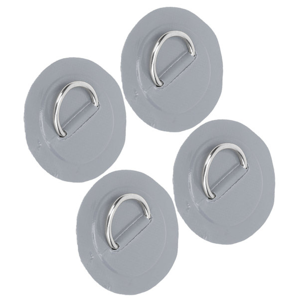 4 stk PVC-lapp med elastisk tausett D-ring lapp bungee tausett rustfritt stål D-ring pute grå
