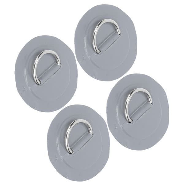 【NX】4 stk PVC-lapp elastisk tauset D-ringlapp strikksnor sett rustfritt stål D-ringpute grå