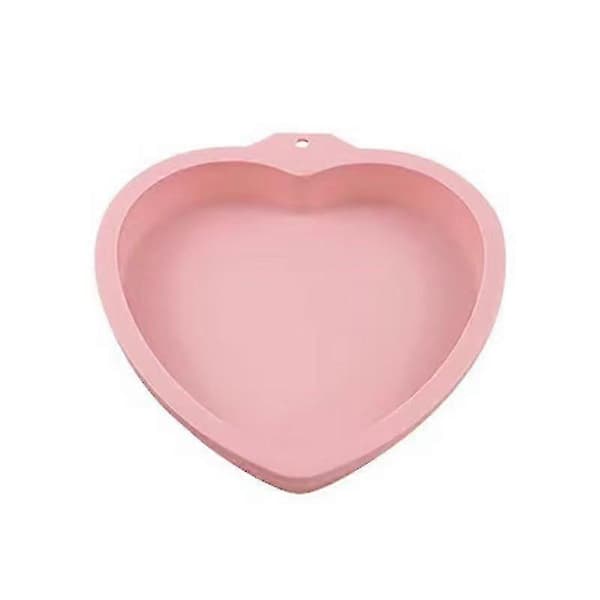 Hjerteformede silikonformer for kaker - Non-stick bakebrettsett for lagkaker, paier, pizza, 1 stk rosa