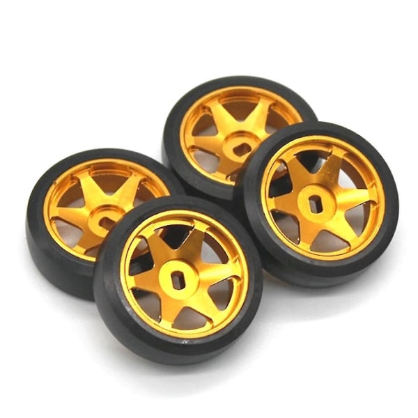 4 st Metal Wheel Fälg Hard Drift Tire Tire For Wltoysyellow