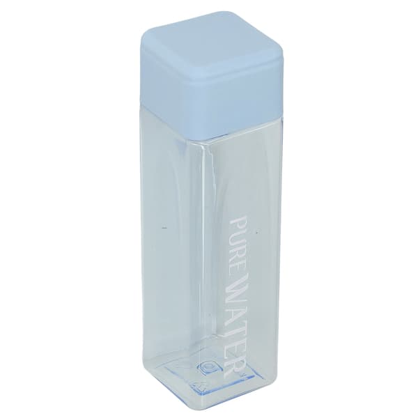 500ml 17oz Vattenflaska Transparent Portabel Bokstavstryckt Dricksvattenflaska med Handledsrep Blå