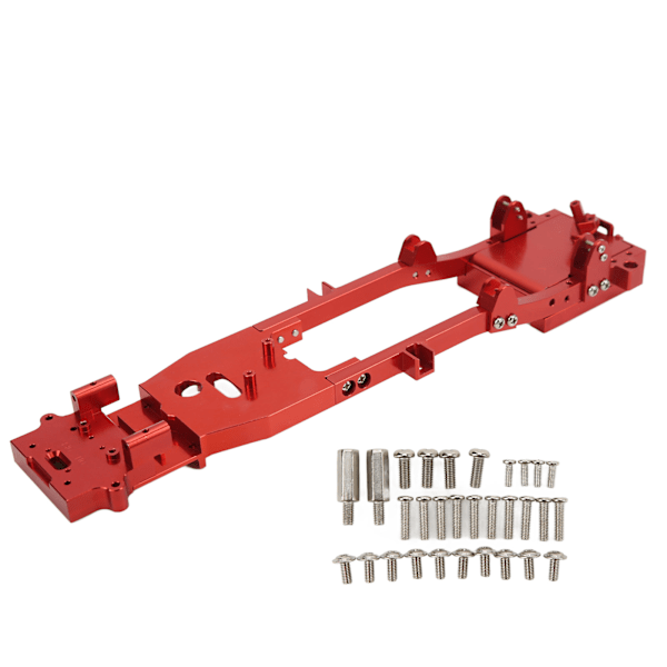 RC Bil Metall Kropp Chassis Ramme Bjelke Fjernkontroll Bil Oppgraderingstilbehør for WPL D12 Rød