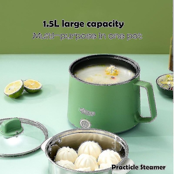 Multifunktionell Mini Elektrisk Riskokare Non-stick Pot Dubbla Lager Rosa