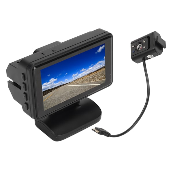 Front Bakre Dash Camera 1080P HD IR Night Vision Rörelsedetektering Loop Recording Bil Dashboard Cam med 3 tums LCD-skärm F9