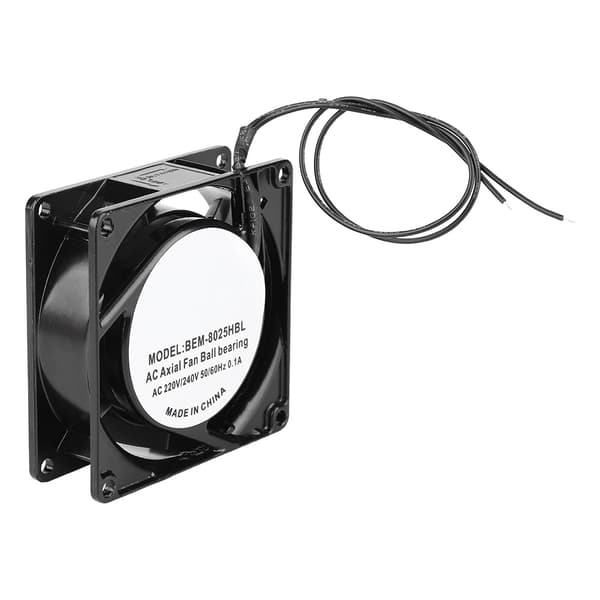 Stille ventilator dobbelt kugleleje Støjsvag kølepladeventilator med ren messingramme 80 x 25 mm
