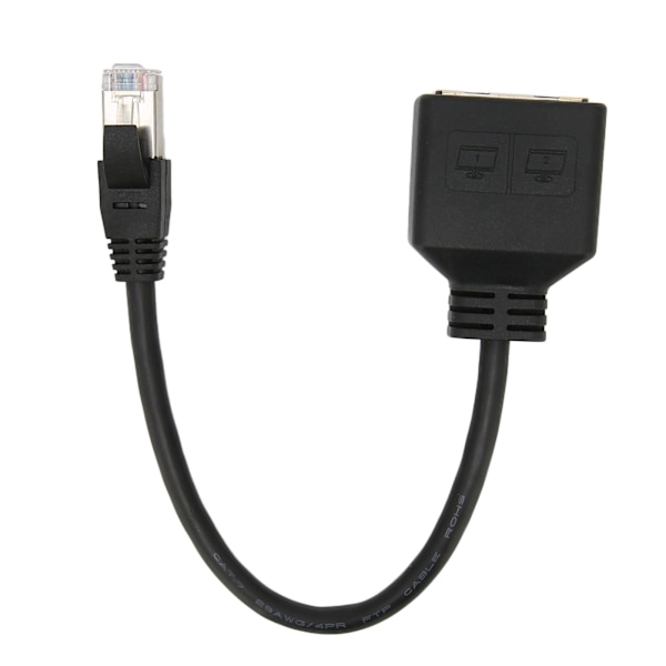 RJ45 Ethernet-adapterkabelforlengelse 1 til 2 porter Utmerket tilkoblingsoverføring Splitter-adapter for CAT7-nettverk