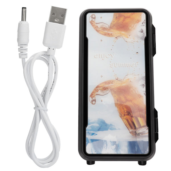 Mini-jääkaappi USB Nopeajäähdytys Sähköinen Jääkaappi Jäähdytin Lämmitin Kosmetiikalle Juomille Musta 18W