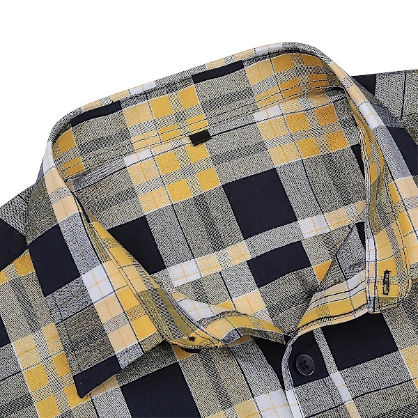 Ternet Skjorte til Mænd, Casual, Knapper, Langærmet, 3XL, Gul, Blå, Hvid
