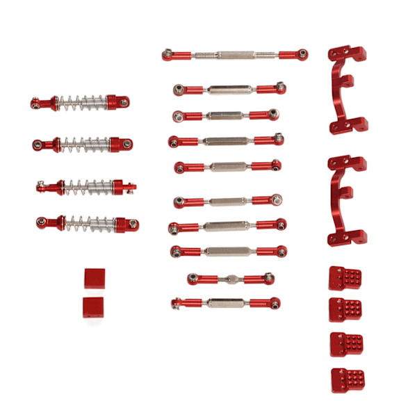 RC Car Upgrade Reservsats Aluminiumlegering Stötdämpare RC Car Pull Rod Kit för WPL C24 C14 C14K C24K RC Car Red