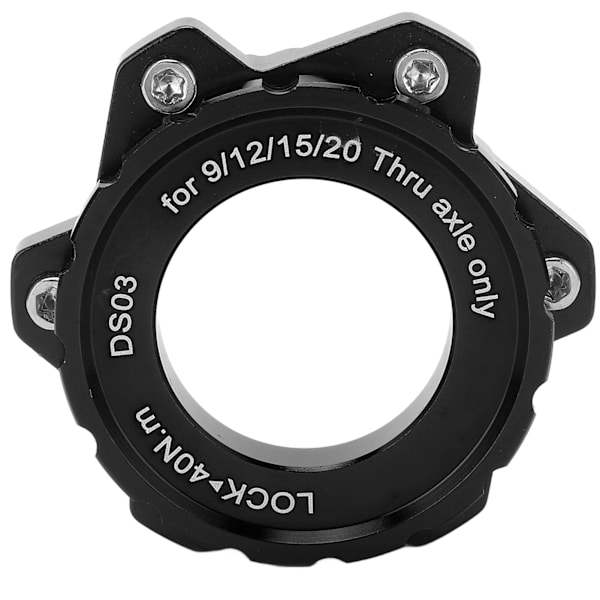 MEIJUN Centerlock till 6-bult Adapter Låsring Aluminiumlegering Axelnav Adapter för Genomgående Axelnav Svart