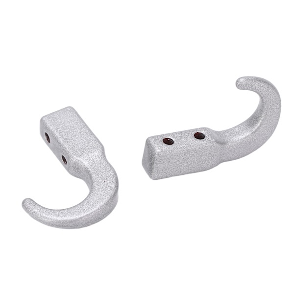 2-pack RC Metallsimulerad Trailerkrok Zinklegering Dragkrok för SCX10 1/10 RC Klätterbil Silver