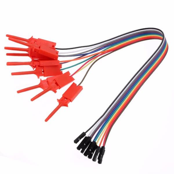 Pakke med 10 testklemmer til Dupont Wire USB-logikanalysator, forbindelseskabler og interface-stifter, perfekt til elektroniske testere