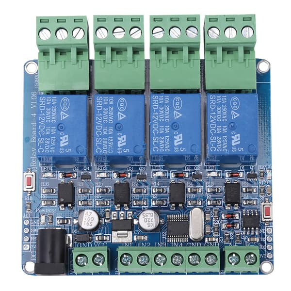 【NX】1. 4-kanals relæmodulkort STM8S103F3 mikrocontroller RS485 kommunikation
