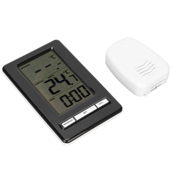 【NX】Trådløst elektronisk termometer innendørs utendørs hjem digital værstasjon klokke display elektronisk termometer