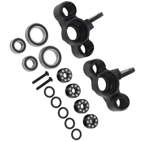 1 Par Aluminium RC Styrekopp med Forstørrede Lagre for Arrma Karton 1/8 RC Bil Svart